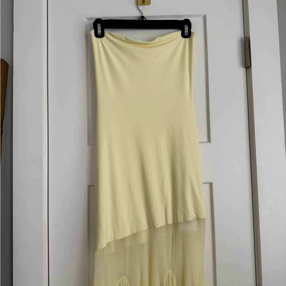 DEME by Gabriella Dahlia Strapless Gown Maxi Dress Butter Yellow NEW with tag - Picture 5 of 10